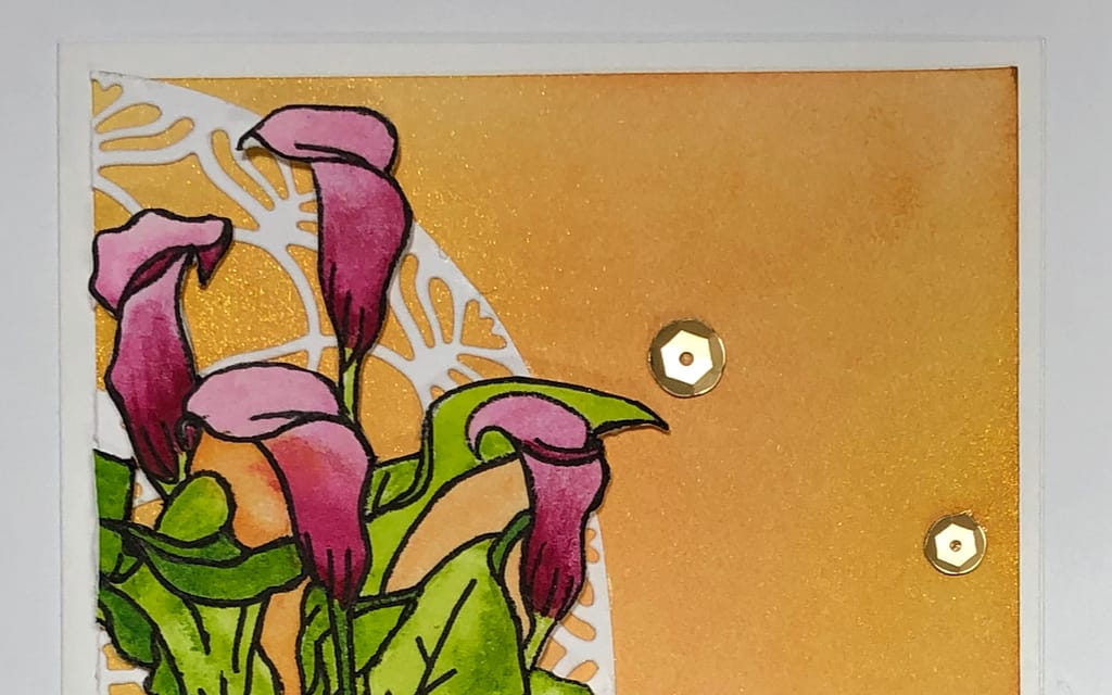 Calla Lily Paint A Flower Card Refinery   Altenew P A F Calla Lily Mandala Die 24 Pan Watercolor 2 2 